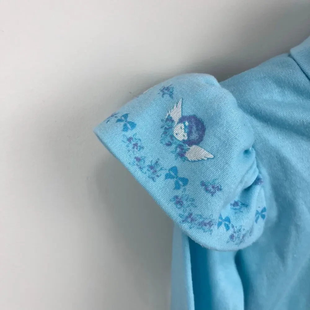 Vintage OshKosh B'gosh Long Sleeve Blue Angel Bow Turtleneck Top 3T USA